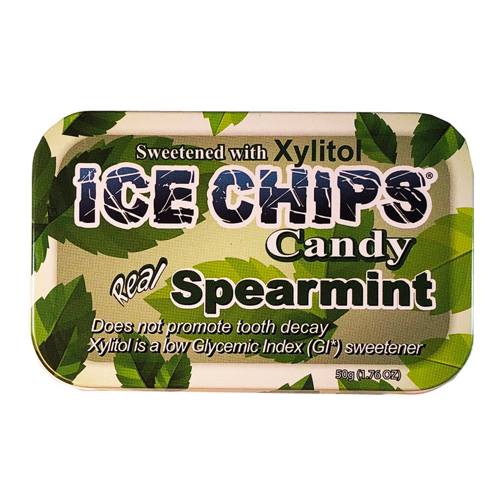 Ice Chips Hand Crafted Candy Tin Spearmint Candy, 1.76 Oz